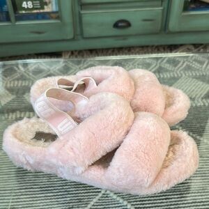 Ugg Pink Fuzzy Slide Sandals
